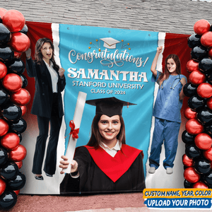 GeckoCustom Custom Photo Congratulations Graduation Backdrop N369 890461