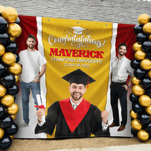 GeckoCustom Custom Photo Congratulations Graduation Backdrop N369 890461