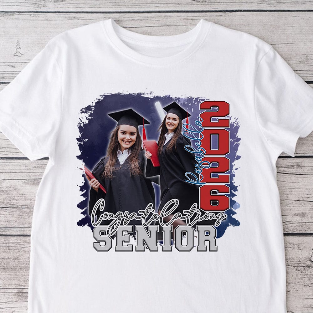 GeckoCustom Custom Photo Congratulations Senior 2025 Graduation Bright Shirt T368 890122