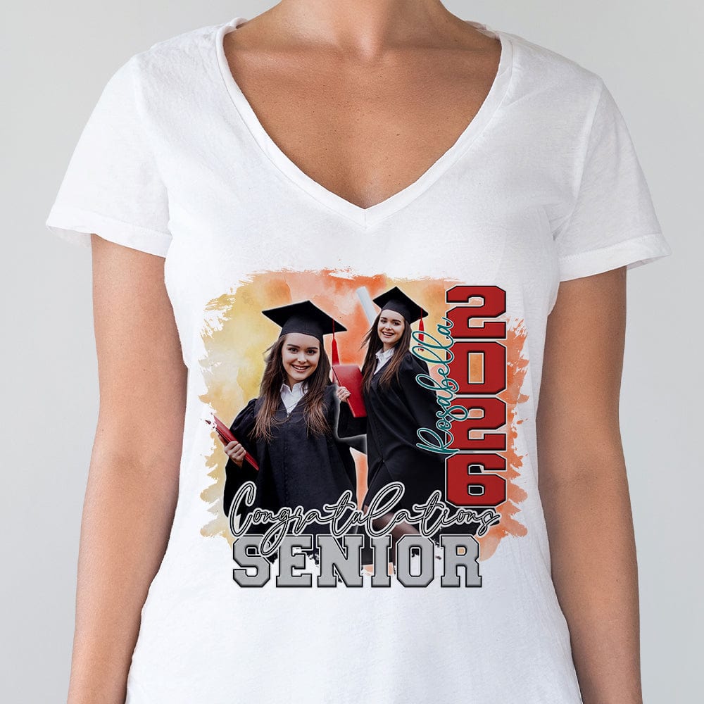 GeckoCustom Custom Photo Congratulations Senior 2025 Graduation Bright Shirt T368 890122