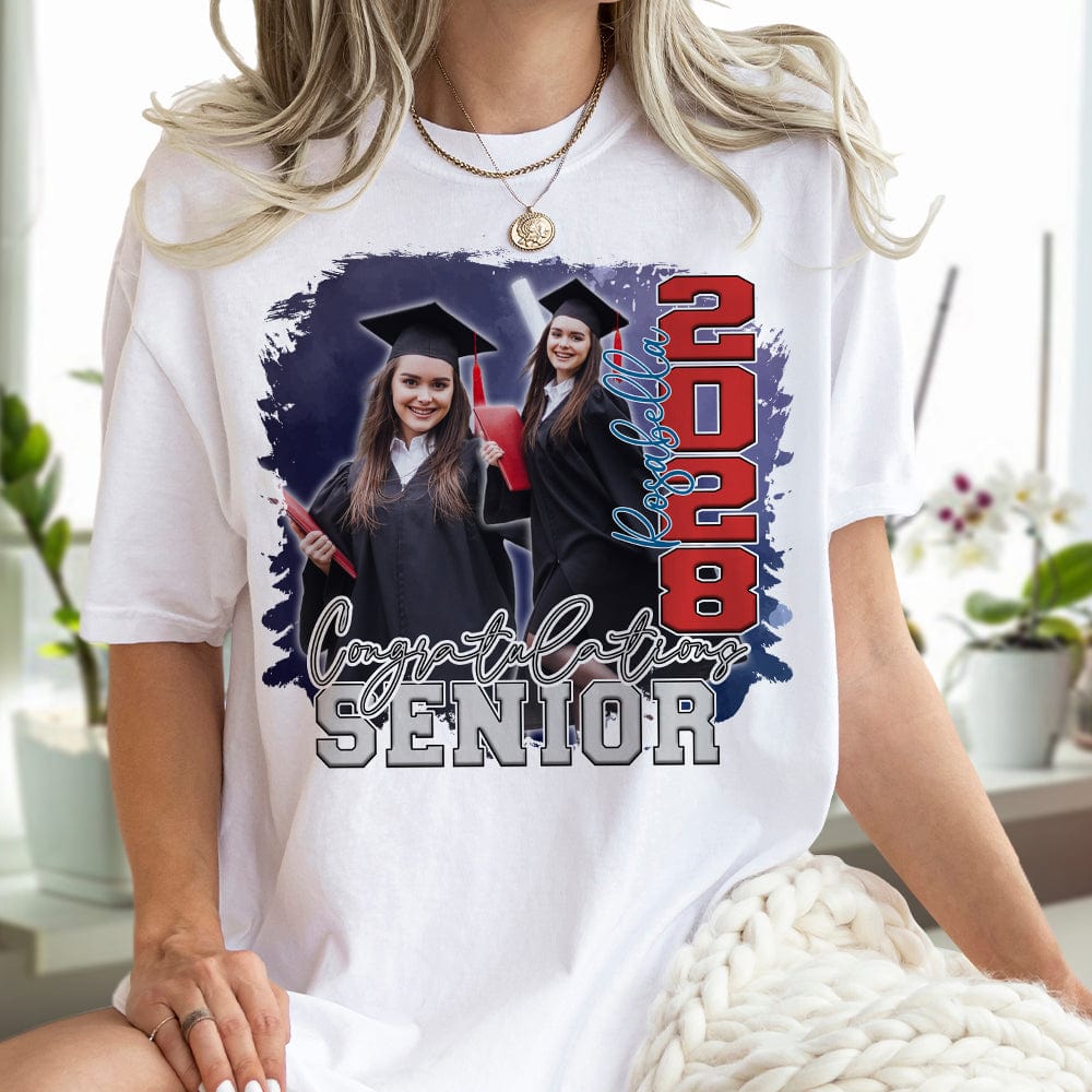 GeckoCustom Custom Photo Congratulations Senior 2025 Graduation Bright Shirt T368 890122