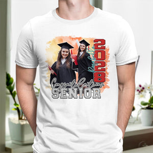 GeckoCustom Custom Photo Congratulations Senior 2025 Graduation Bright Shirt T368 890122