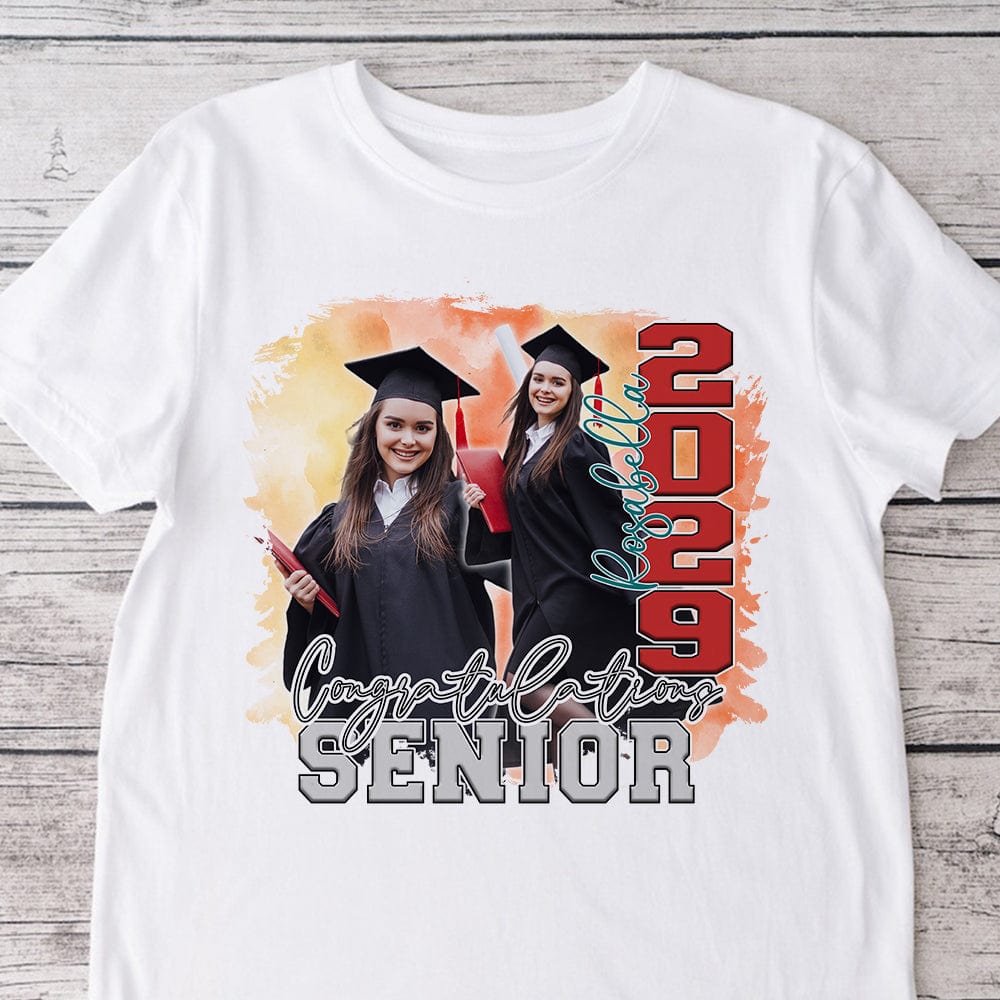 GeckoCustom Custom Photo Congratulations Senior 2025 Graduation Bright Shirt T368 890122