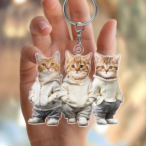 GeckoCustom Custom Photo Cute Dog Cat Acrylic Keychain Gift For Dog Cat Pet Lover HA75 891850 50mmW x 50mmH