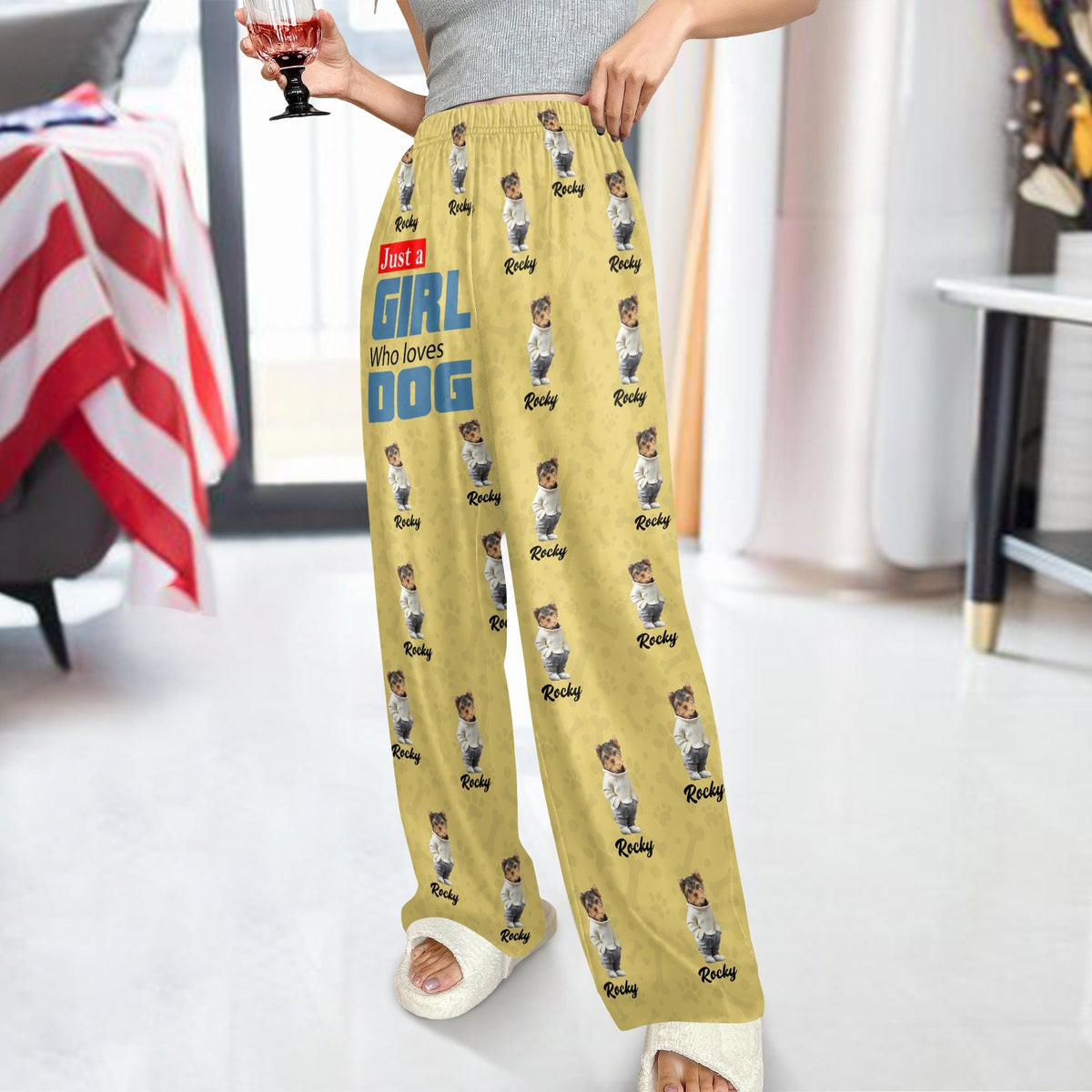 GeckoCustom Custom Photo Cute Pet Just A Girl Who Loves Dog Cat Sweatpants LM32 893089