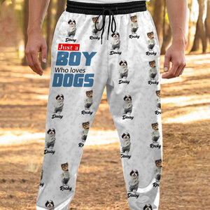 GeckoCustom Custom Photo Cute Pet Just A Girl Who Loves Dog Cat Sweatpants LM32 893089