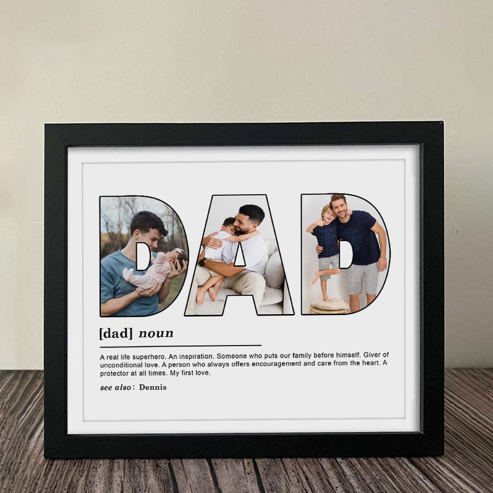 GeckoCustom Custom Photo Dad My First Love Father's Day Poster Canvas Picture Frame DM01 890959