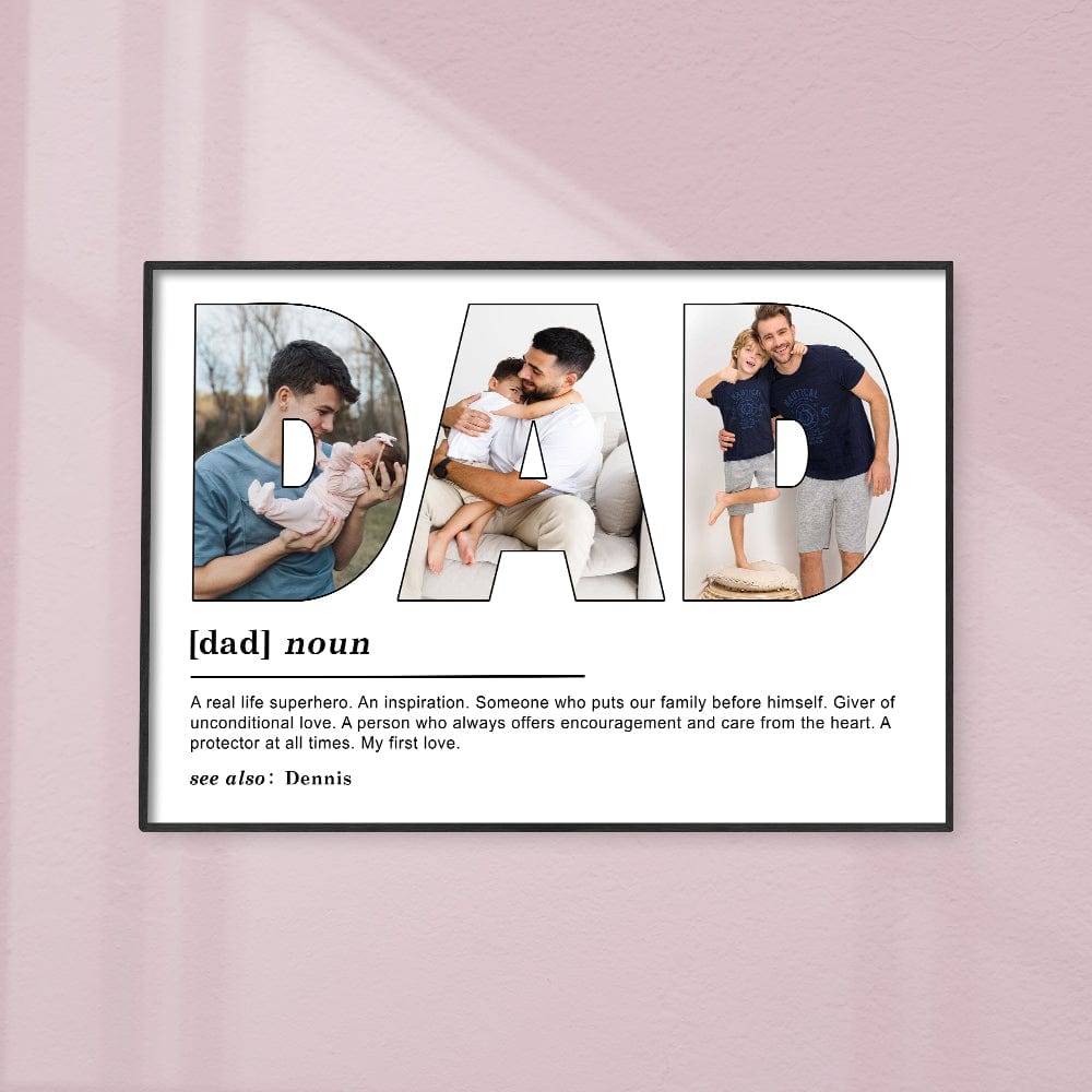 GeckoCustom Custom Photo Dad My First Love Father's Day Poster Canvas Picture Frame DM01 890959