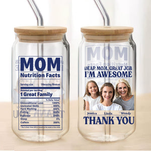 GeckoCustom Custom Photo Dear Mom Good Job I'm Awesome Family Daily Reminders Glass Tumbler Personalized Gift TA29 890416