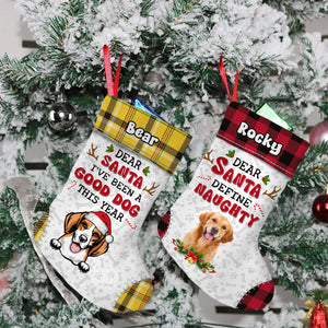 GeckoCustom Custom Photo Dear Santa I've Been A Very Good Dog Christmas Stocking HA75 891456