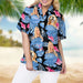 GeckoCustom Custom Photo Dog And Face Woman's Hawaii Shirt DA199 890409