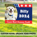 GeckoCustom Custom Photo Dog And Flag of the America Yard Sign T368 889473