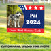 GeckoCustom Custom Photo Dog And Flag of the America Yard Sign T368 889473