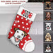 GeckoCustom Custom Photo Dog Bone Christmas Dog Stocking TA29