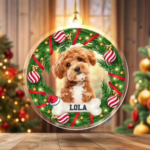 GeckoCustom Custom Photo Dog, Cat Acrylic Ornament For Christmas HA75 891658