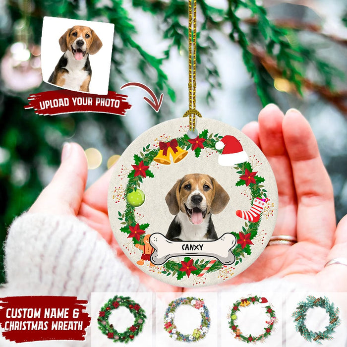 GeckoCustom Custom Photo Dog Cat Christmas Ceramic Ornament TA29 888627