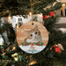 GeckoCustom Custom Photo Dog Cat Christmas Wooden Background Ornament TA29 889849