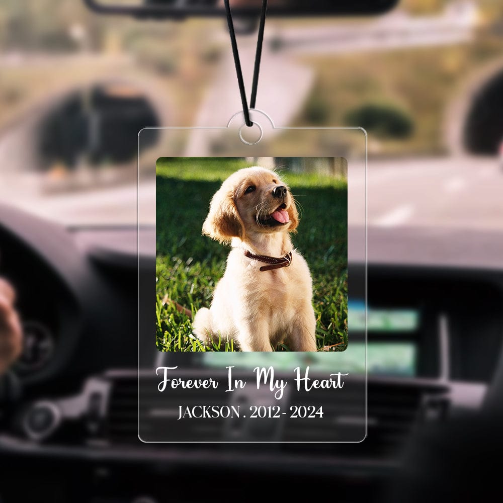 GeckoCustom Custom Photo Dog, Cat Forever In My Heart Memorial Car Hanging Ornament N304 HA75 891444