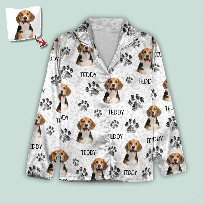 GeckoCustom Custom Photo Dog Cat Paw For Dog Cat Lover Pajamas Christmas K228 888684 For Kid / Only Shirt / 3XS