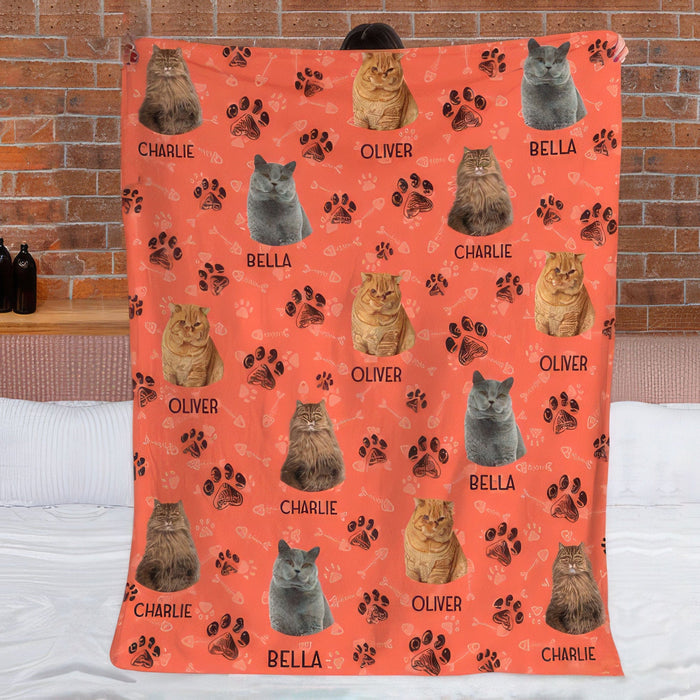 GeckoCustom Custom Photo Dog Cat Paw Pet Blanket DA199 HN590