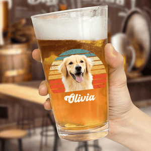 GeckoCustom Custom Photo Dog Cat Retro Pet Beer Glass TH10 890951 16oz