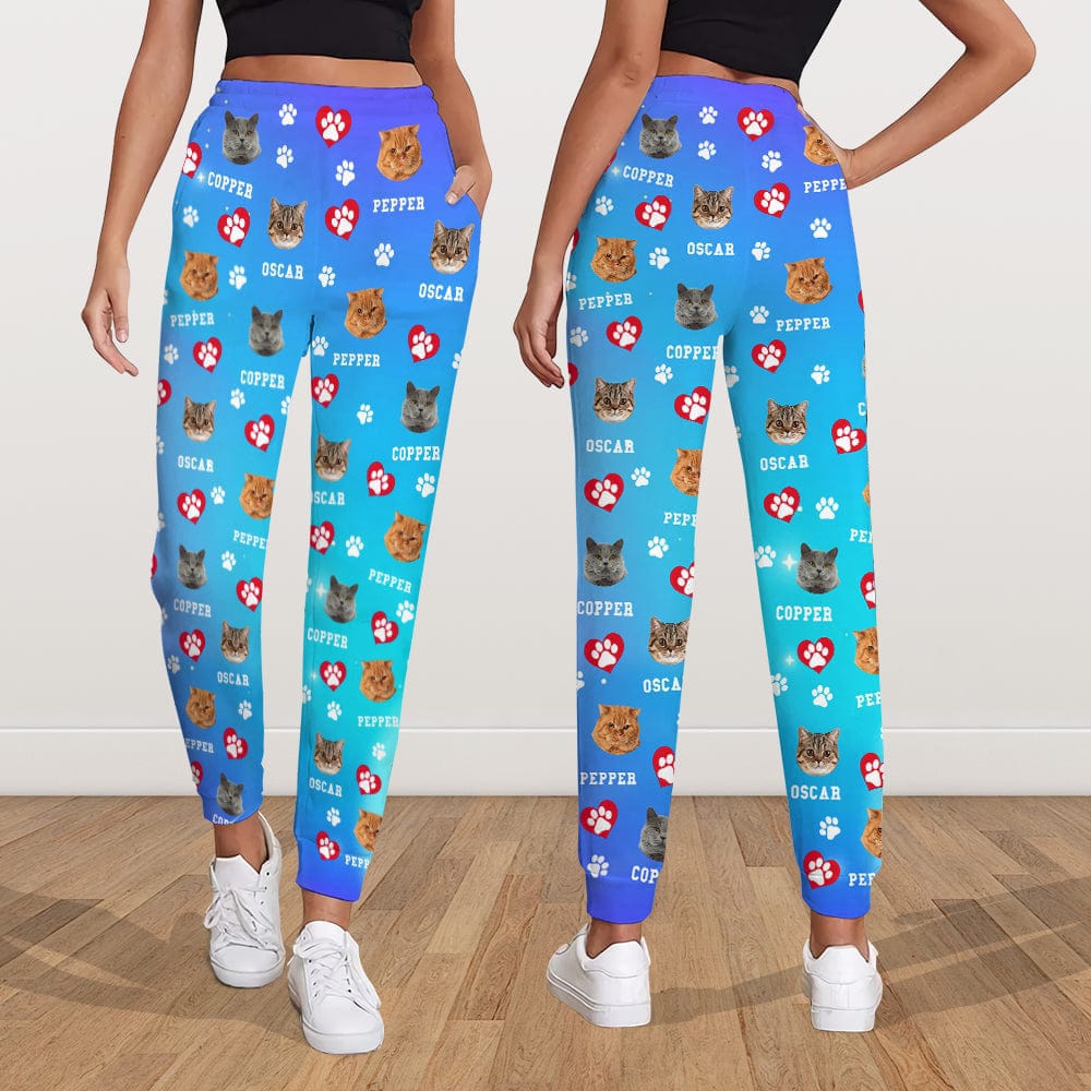 Custom Photo Dog Cat With Paw Icon Pet Sweatpants T286 HN590 — GeckoCustom