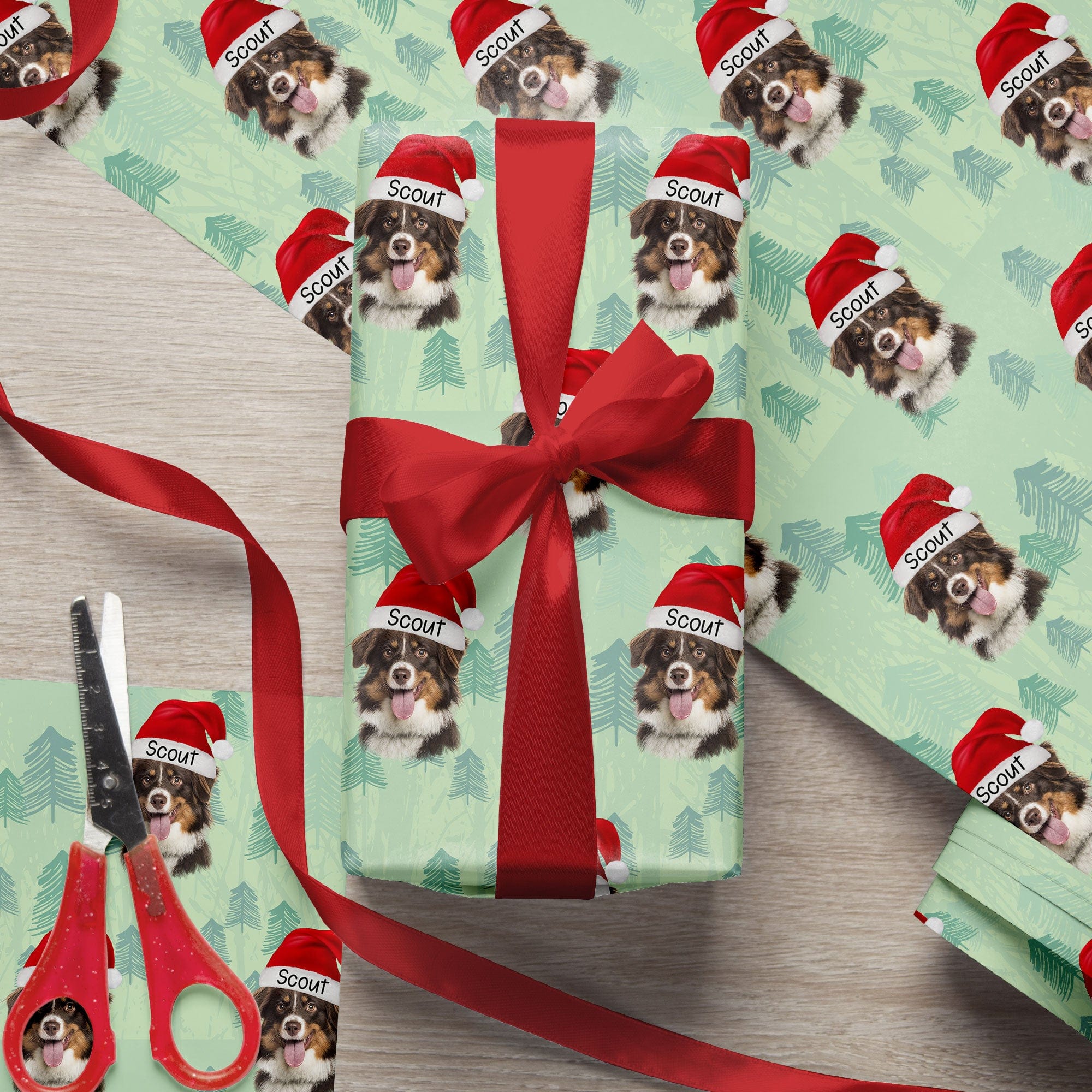 Personalised Cute Dog Christmas Stickers – Gift Wrapping & Cake Decor, CH32