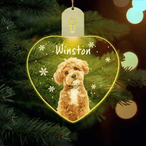 GeckoCustom Custom Photo Dog Christmas Led Acrylic Ornament Christmas Gift For Dog Lovers HA75 891714 3in