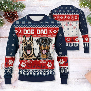 GeckoCustom Custom Photo Dog Dad Dog Mom Ugly Sweater N304 889929