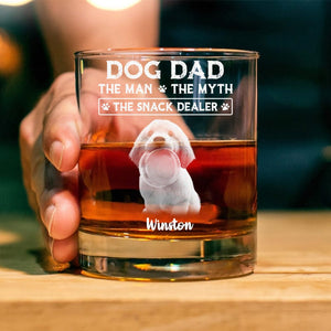 GeckoCustom Custom Photo Dog Dad The Man The Myth The Snack Dealer Engraved Rock Glass N304 HA75 891756 Only Rockglass / Rockglass 10.5oz