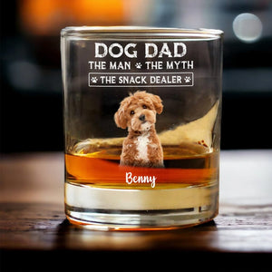 GeckoCustom Custom Photo Dog Dad The Man The Myth The Snack Dealer Print Rock Glass N304 HA75 891752 10.5 oz / 1 Side