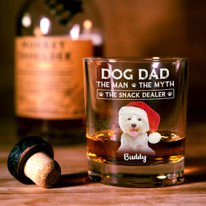 GeckoCustom Custom Photo Dog Dad The Man The Myth The Snack Dealer Print Rock Glass N304 HA75 891752 10.5 oz / 1 Side