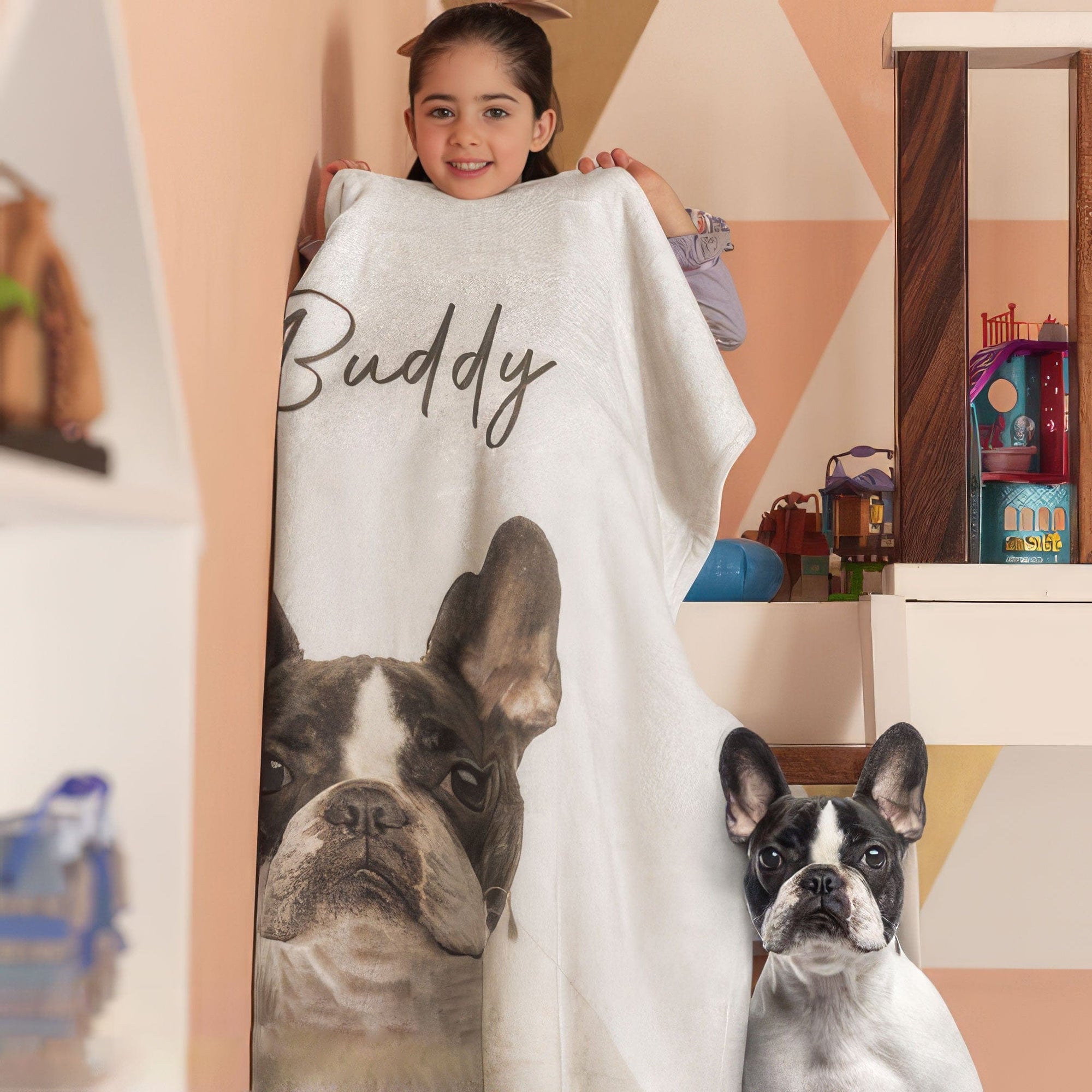 GeckoCustom Custom Photo Dog Gift Blanket TA29 VPS Cozy Plush Fleece 30 x 40 Inches (baby size)