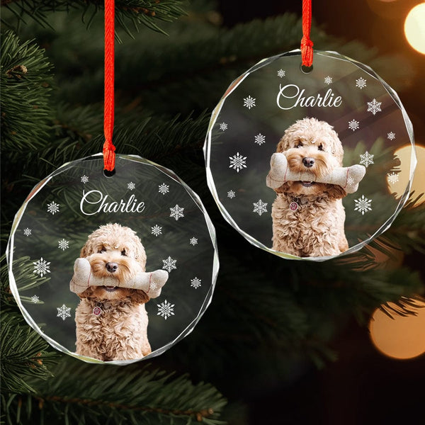 All I Want For Christmas Is Meow - Cat Personalized Custom Circle Glass Ornament - Christmas Gift For Pet Owners, Pet Lovers