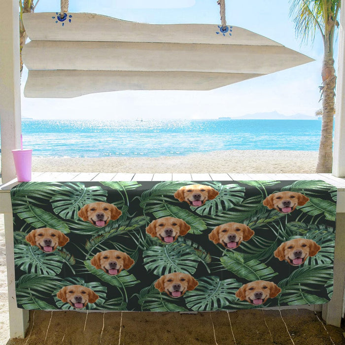 GeckoCustom Custom Photo Dog Hawaiian Vacation Style Beach Towel N304 890669 30"x60"