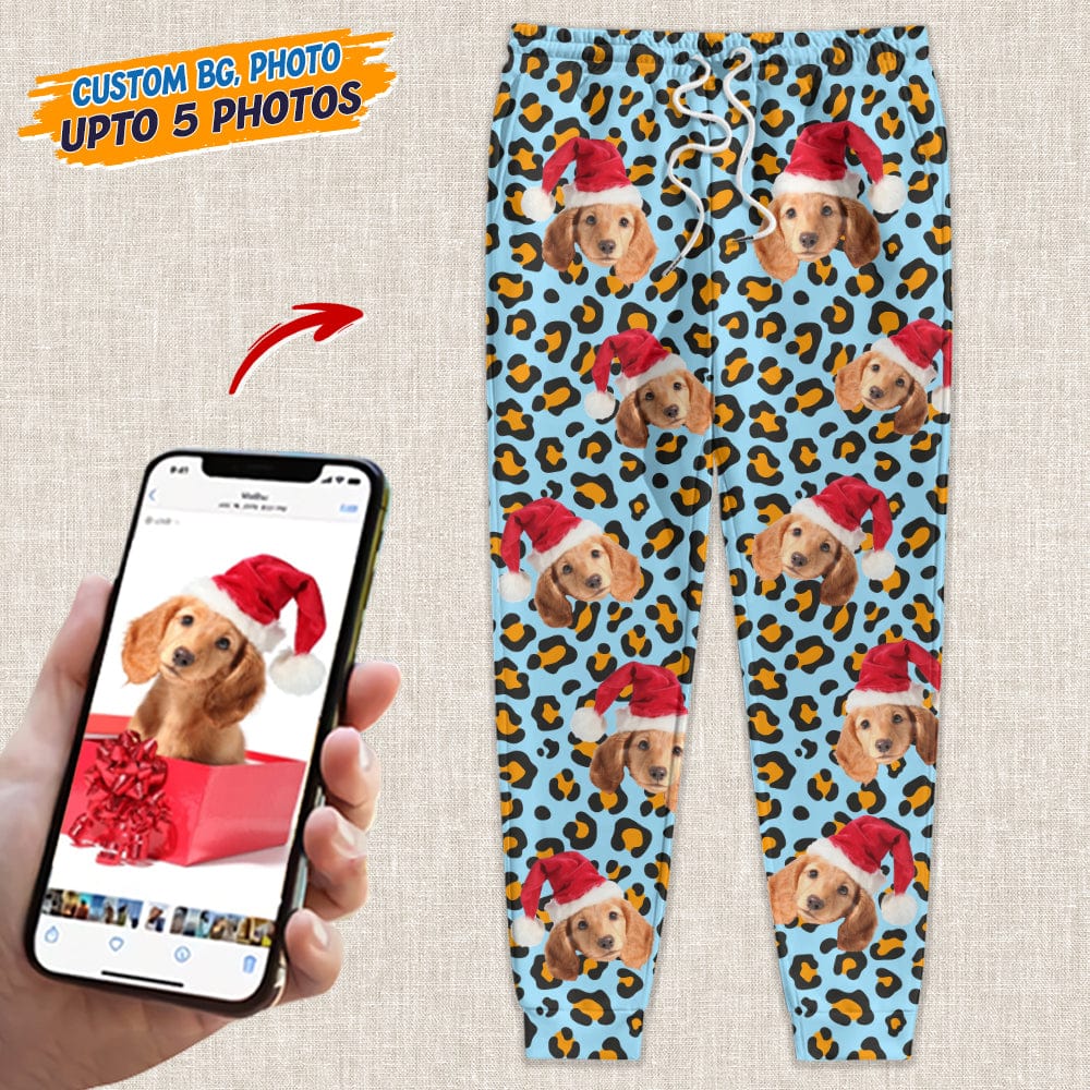GeckoCustom Custom Photo Dog Leopard Pattern For Dog Lover Sweatpants N304 HN590