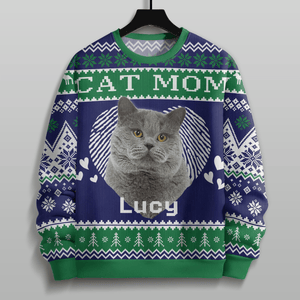 GeckoCustom Custom Photo Dog Mom Cat Mom Dog Dad Cat All-Over-Print Ugly Sweater HO82 893110