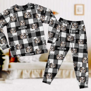 GeckoCustom Custom Photo Dog Mom Dog Dad With Buffalo Plaid Pattern Pajamas Set N304 889784 Combo Shirt And Pants (Favorite) / S