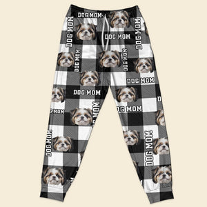 GeckoCustom Custom Photo Dog Mom Dog Dad With Buffalo Plaid Pattern Pajamas Set N304 889784 Only Pants / S