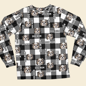 GeckoCustom Custom Photo Dog Mom Dog Dad With Buffalo Plaid Pattern Pajamas Set N304 889784 Only Shirt / S