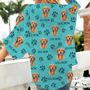 GeckoCustom Custom Photo Dog Paw For Dog Lover Woman Kimono N304 889396