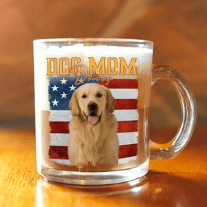 GeckoCustom Custom Photo Dog Portrait Retro Style Pet Glass Mug For Dog Lovers TH10 891785