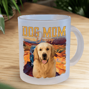 GeckoCustom Custom Photo Dog Portrait Retro Style Pet Glass Mug For Dog Lovers TH10 891785