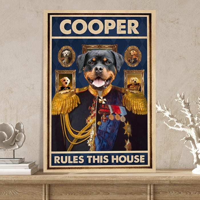 GeckoCustom Custom Photo Dog Rules This House Dog Canvas N304 890171