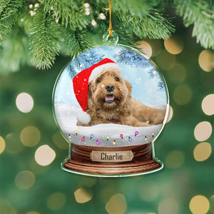 GeckoCustom Custom Photo Dog Snowglobe Acrylic Ornament HA75 891598