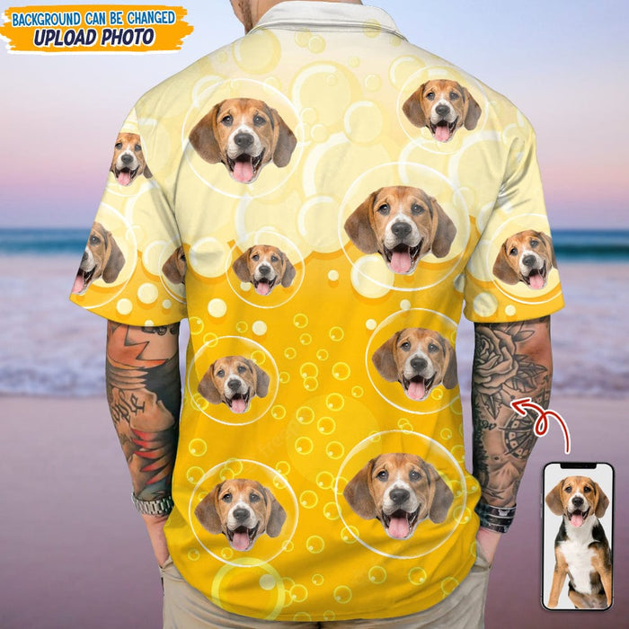 GeckoCustom Custom Photo Dog With Beer Bubble Hawaii Shirt N304 889289