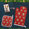 GeckoCustom Custom Photo Dog With Paw Pattern Oven Mitt TA29 889863
