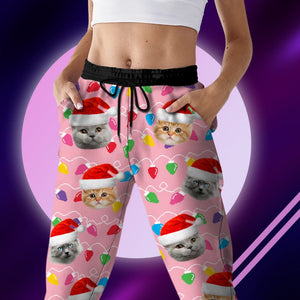 GeckoCustom Custom Photo Face Dog Christmas Funny Xmas Leds Sweatpants HA75 891704