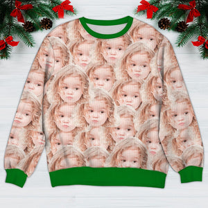 GeckoCustom Custom Photo Face Human Ugly Sweater Gift For Family N304 HA75 891388