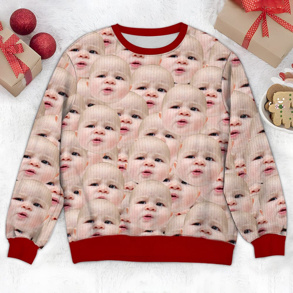 GeckoCustom Custom Photo Face Human Ugly Sweater Gift For Family N304 HA75 891388